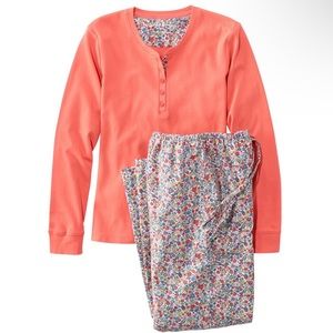 Brand New LL Bean Pajamas xl never worn coral flowers flannel and cotton